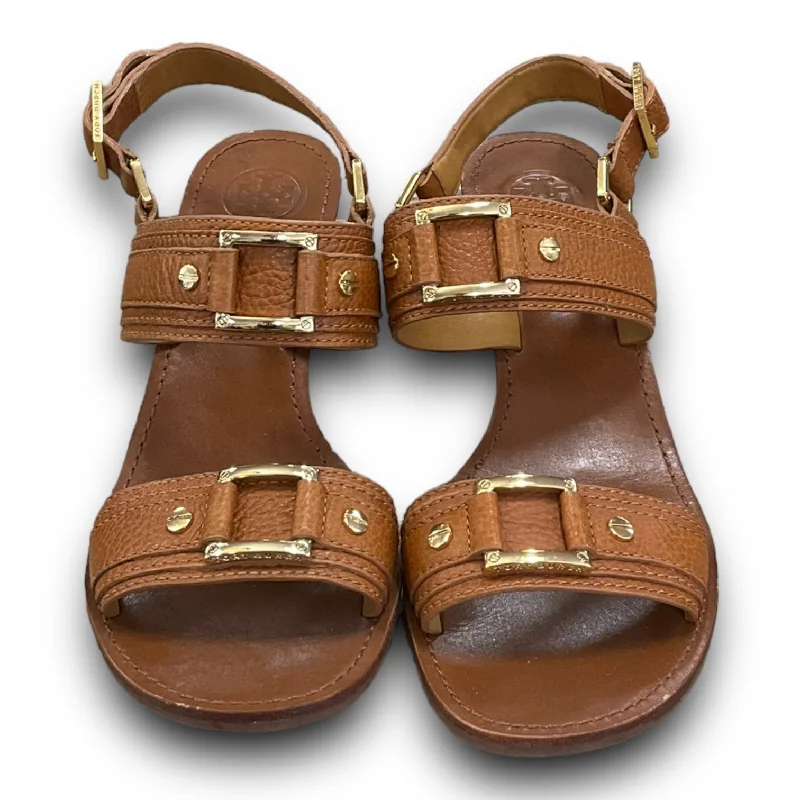High Impact Brown Sandals Designer Tory Burch, Size 9