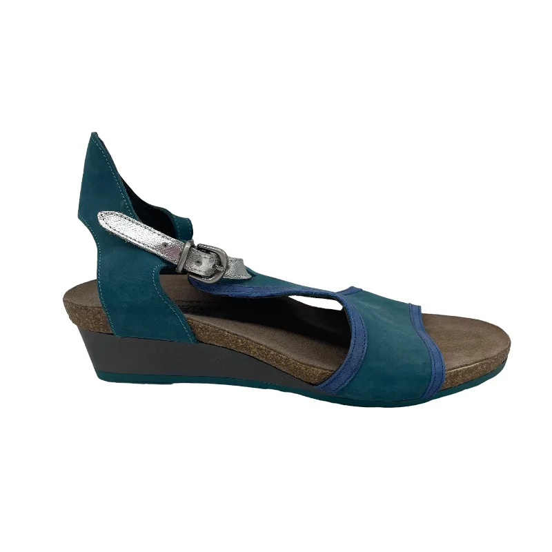 Understated Elegance BLUE NAOT SANDALS HEELS WEDGE, Size 9.5