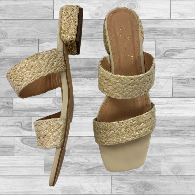Glamorous Details Beige Sandals Heels Block Joie, Size 7.5
