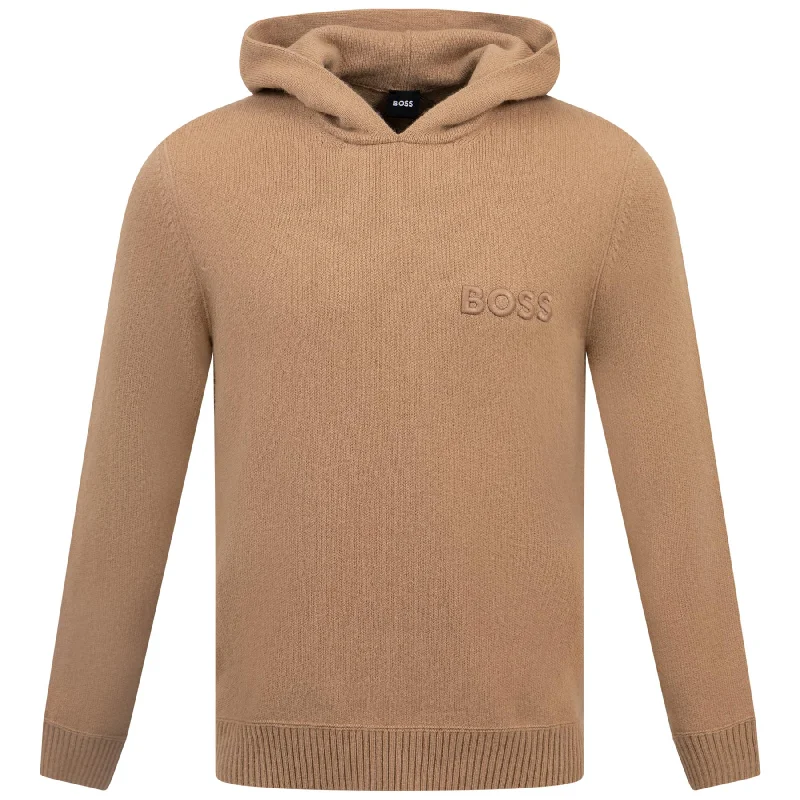 Mistico Knitted Wool Regular Fit Hoodie Medium Beige - W23