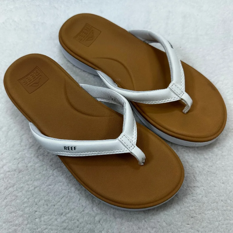 Couture Vibes White Sandals Flip Flops Reef, Size 7