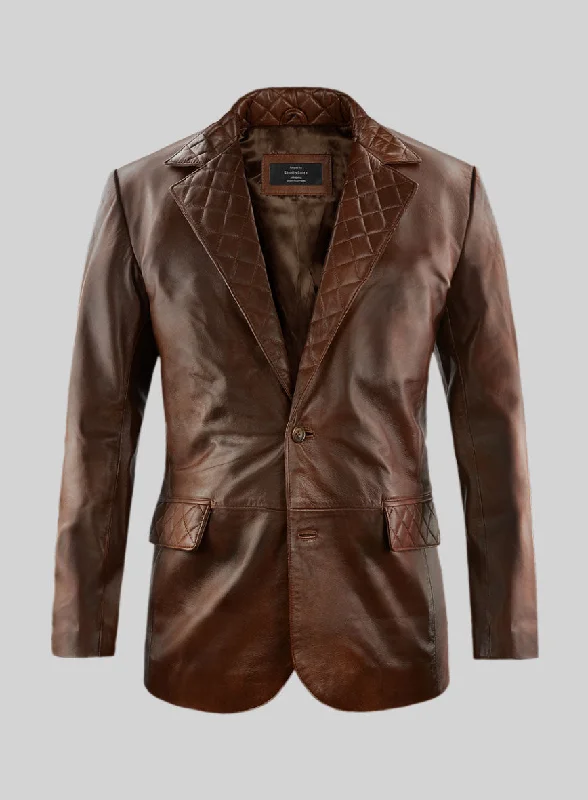 Spanish Brown Harper Leather Blazer