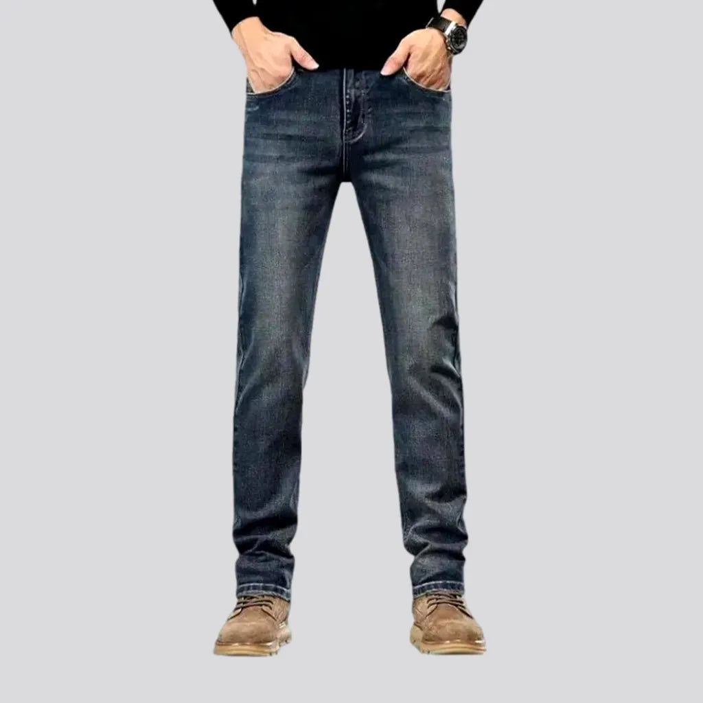 Classic tapered stonewashed men's jeans