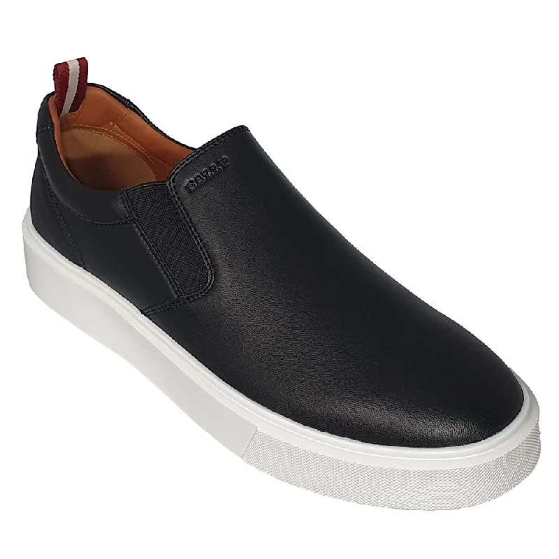Fashion Innovation Bally Charles 6240396 Men's Black Lamb Leather Sneakers
