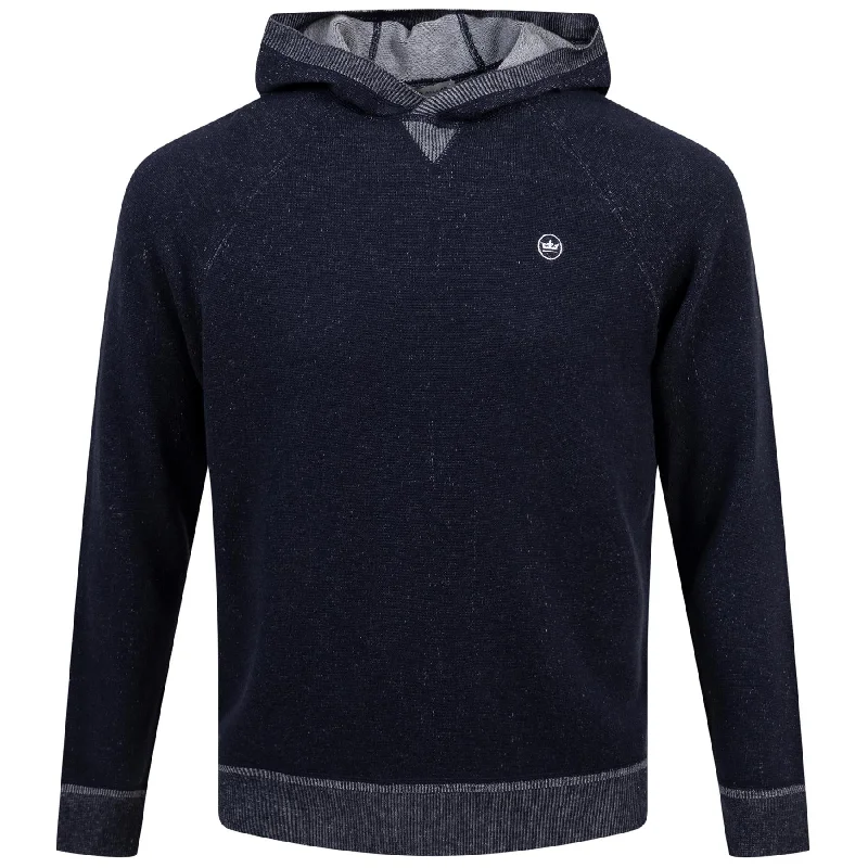 Hartford Classic Fit Merino Knit Hoodie Navy - SS24