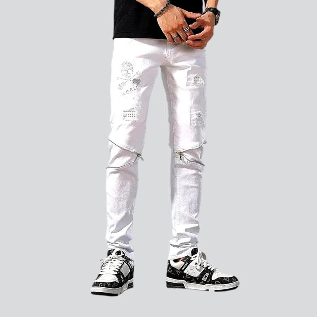 Ripped street jeans
 for men