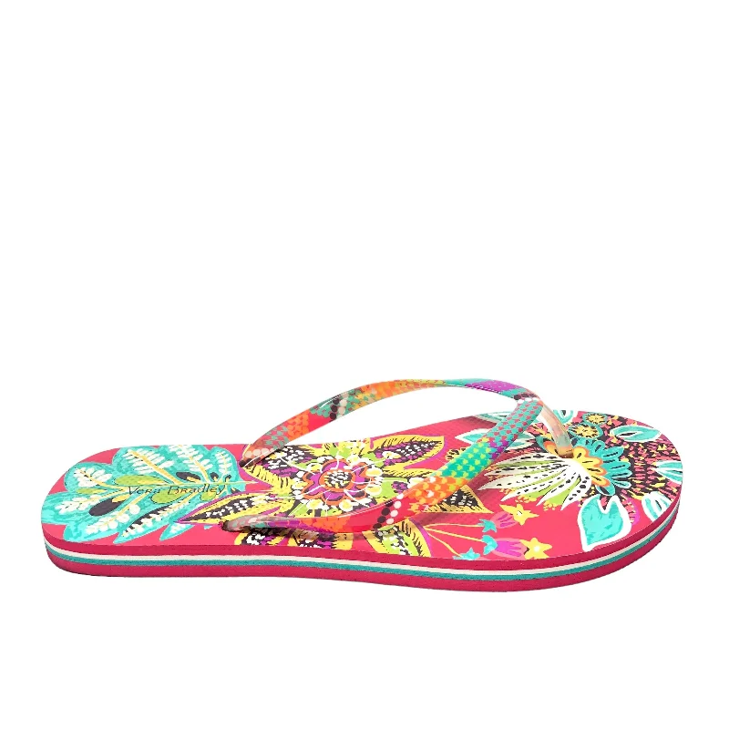 Soft Texture Multi-colored Sandals Flip Flops Vera Bradley, Size 9.5