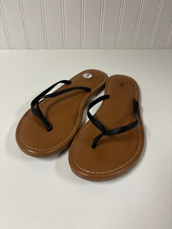 City Chic Black Sandals Flip Flops Shade & Shore, Size 8