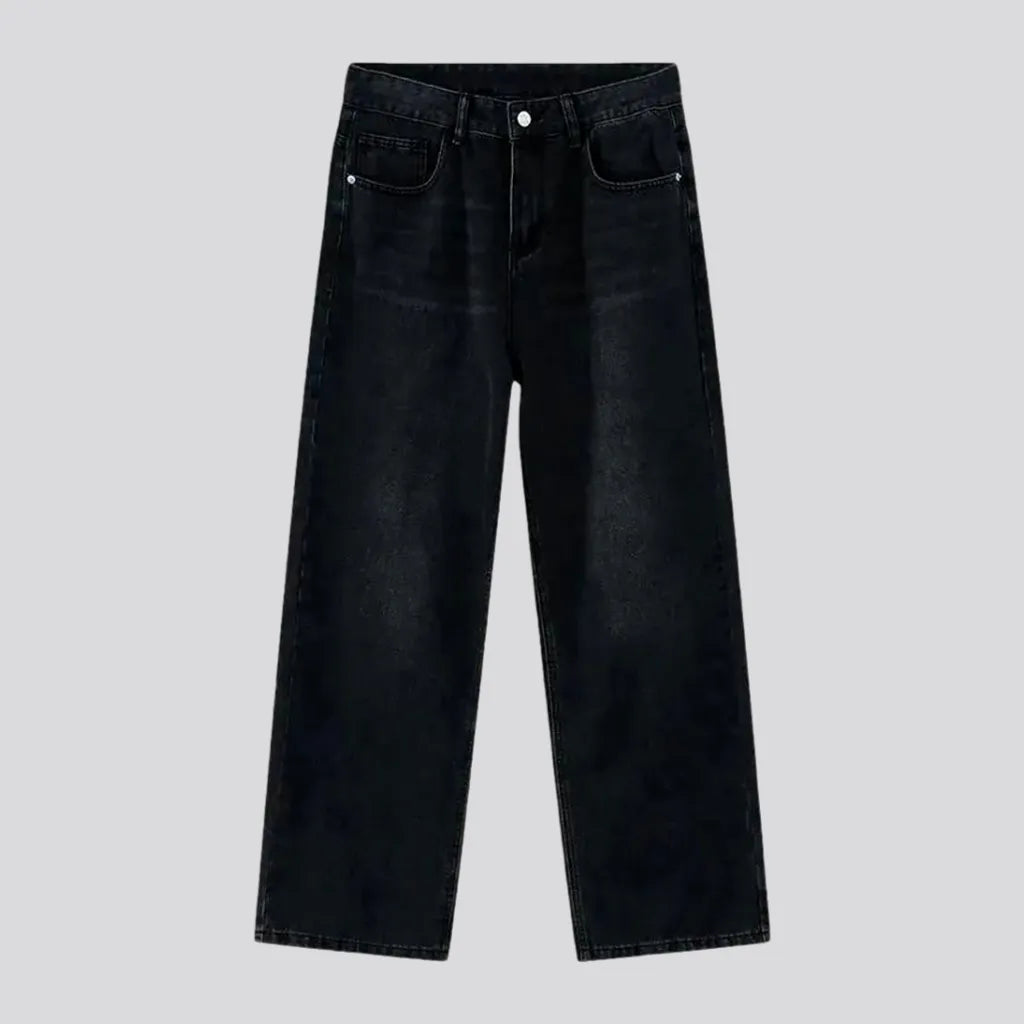 Whiskered baggy boho jeans for men