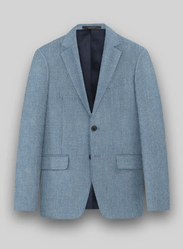 Napolean Stretch Light Blue Wool Jacket