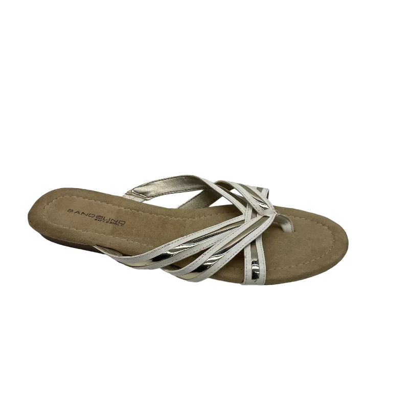 High-End Aesthetic TAN SANDALS FLIP FLOPS by BANDOLINO Size:10
