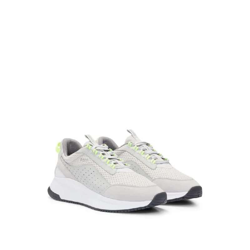 High Impact TTNM EVO suede, leather and mesh trainers with ribbed sole