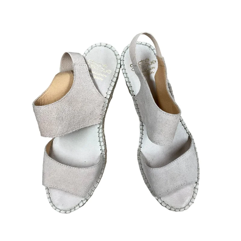 Eye-Catching Style Beige Sandals Heels Wedge Cma, Size 9