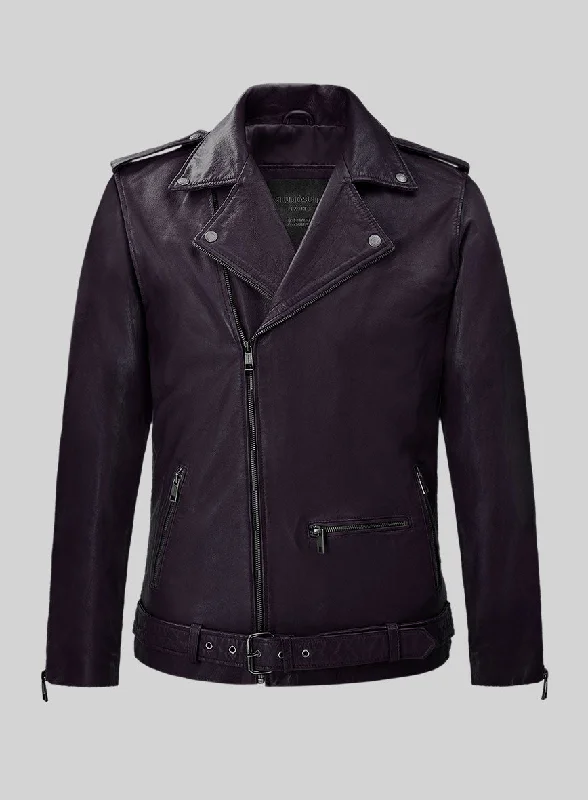 Wanderer Purple Riding Leather Jacket