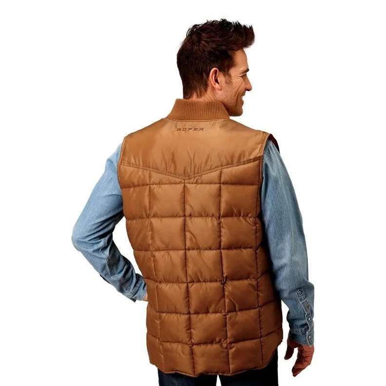 Roper Western Vest Mens Caramel Quilted Brown 03-097-0763-0530 BR