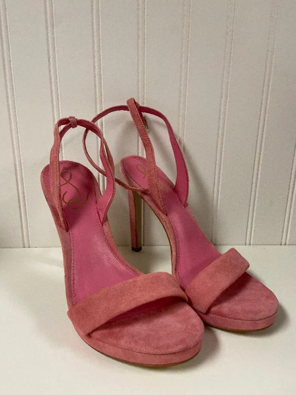 Sumptuous Finish Pink Sandals Heels Stiletto Sam Edelman, Size 7