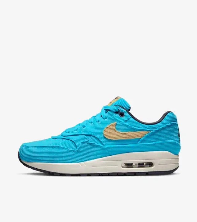 Elegant Design Nike Air Max 1 FB8915-400 Men's Corduroy Baltic Blue/White Running Shoes ANK648