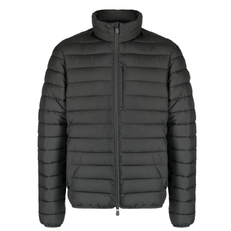 Save The Duck Men's Erion Solid Black Quilted Puffer Coat Jacket