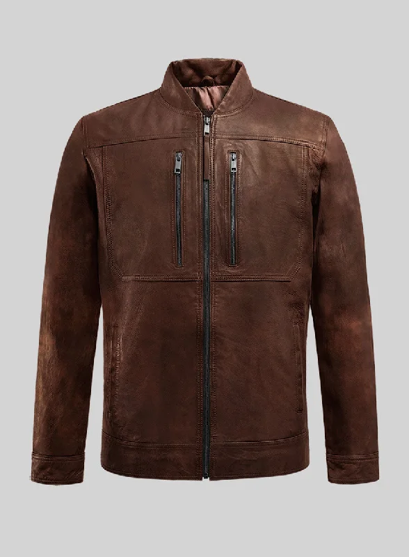 Galeforce Spanish Brown Biker Leather Jacket