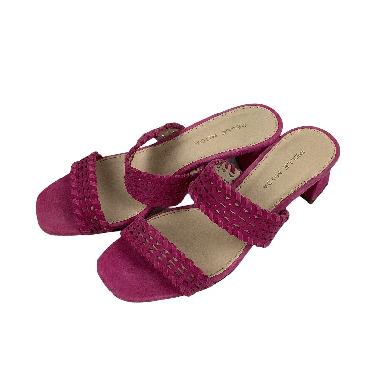 Contemporary Chic Pink Sandals Heels Block Cmc, Size 6.5