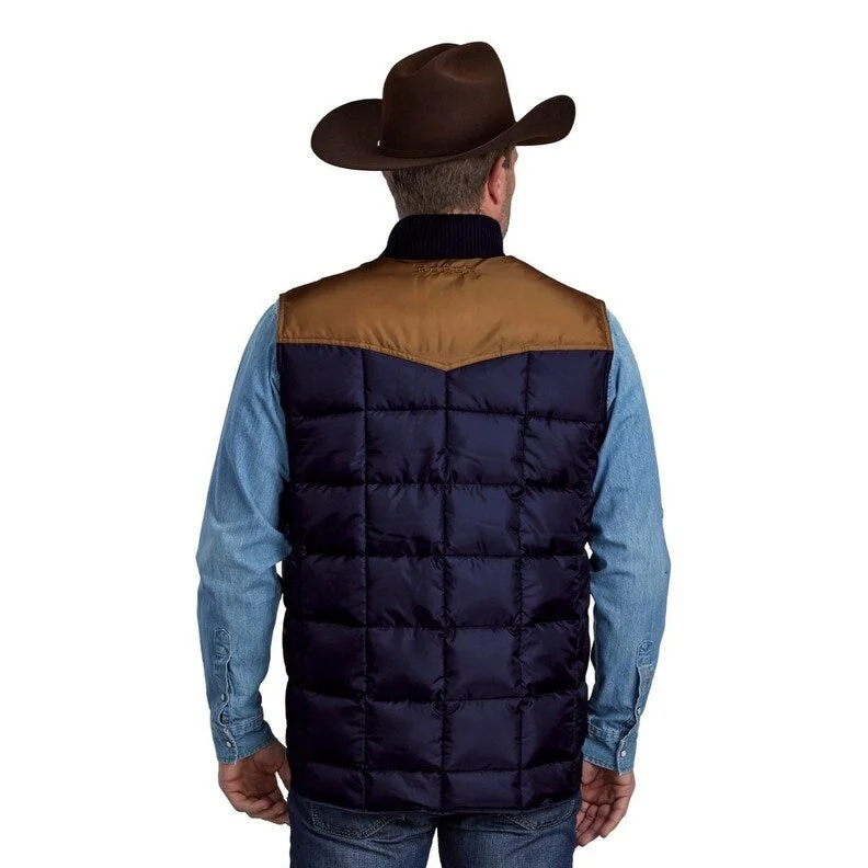 Roper Western Vest Mens Price Point Zip Blue 03-097-0763-0537 BU