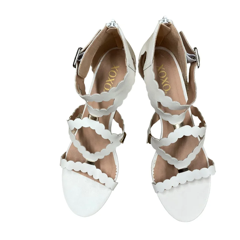 Regal Look Cream Sandals Heels Wedge Xoxo, Size 8.5