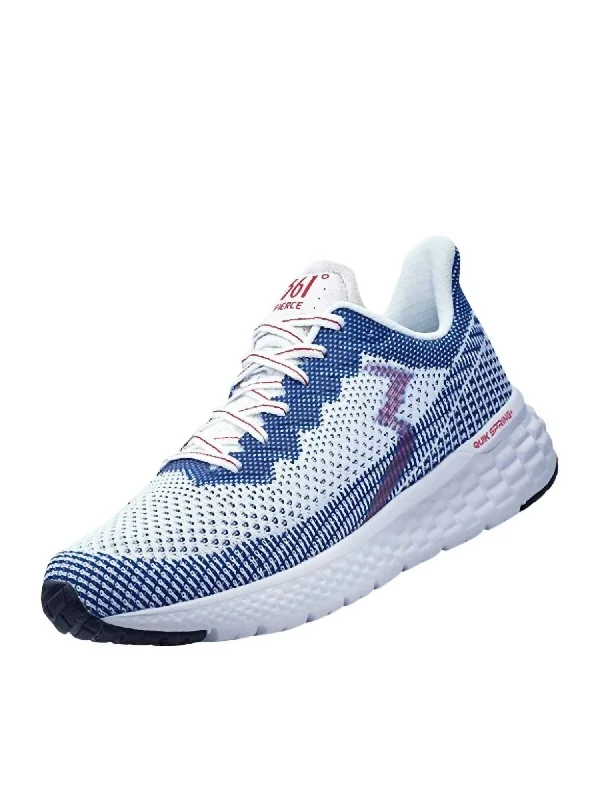 Sleek Sophistication Men's Fierce Running Shoes - Medium Width In White/nautical Blue