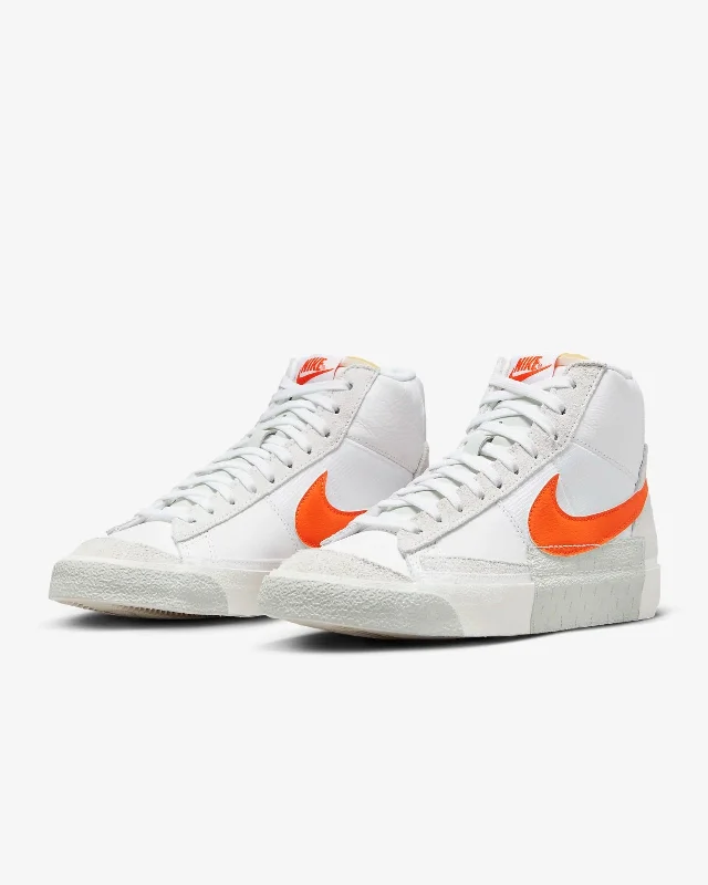 Minimal Aesthetic Nike Blazer Mid Pro Club DQ7673-103 Men's White Orange Leather Skate Shoes WOO1
