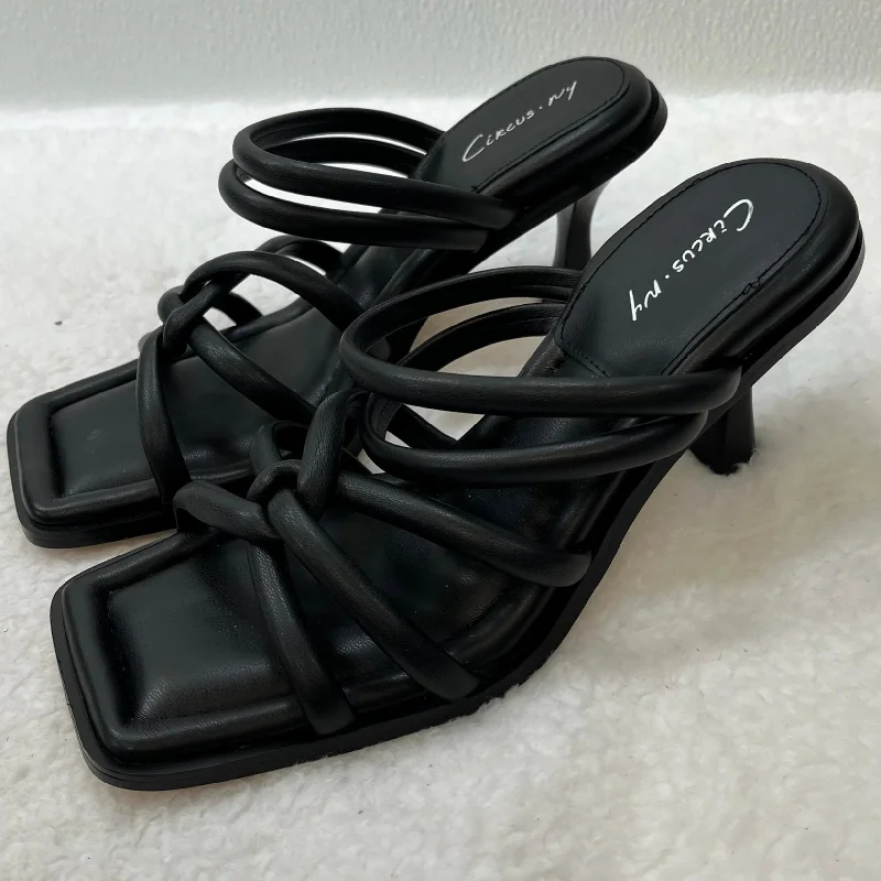 Unique Texture Black Sandals Heels Stiletto CIRCUS BY SAM EDELMAN  Size 7.5
