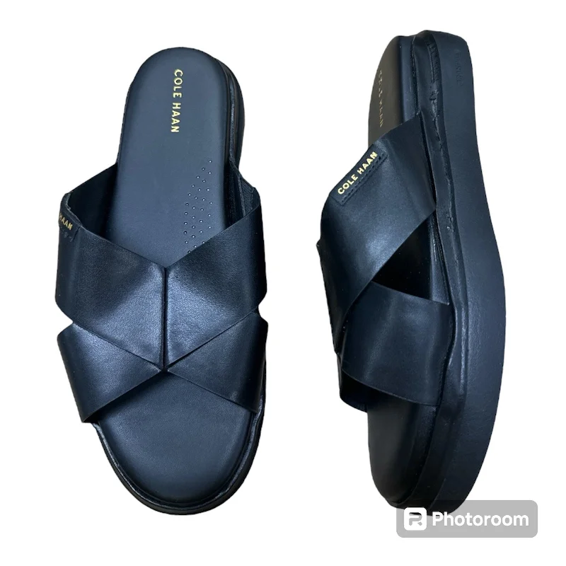 Iconic Appeal Black Sandals Designer Cole-haan, Size 9