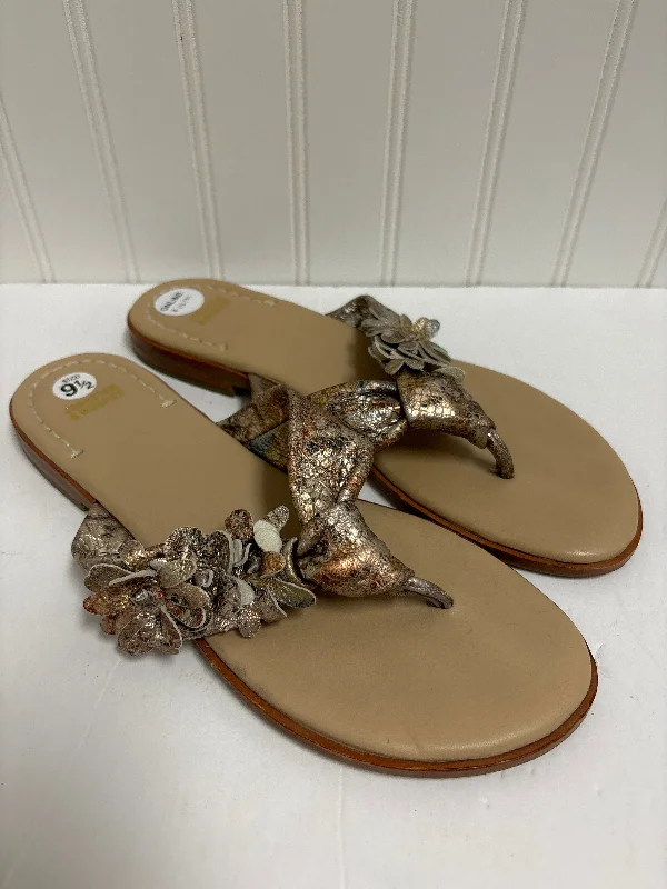 Opulent Appeal Beige Sandals Flip Flops Johnston & Murphy, Size 9.5