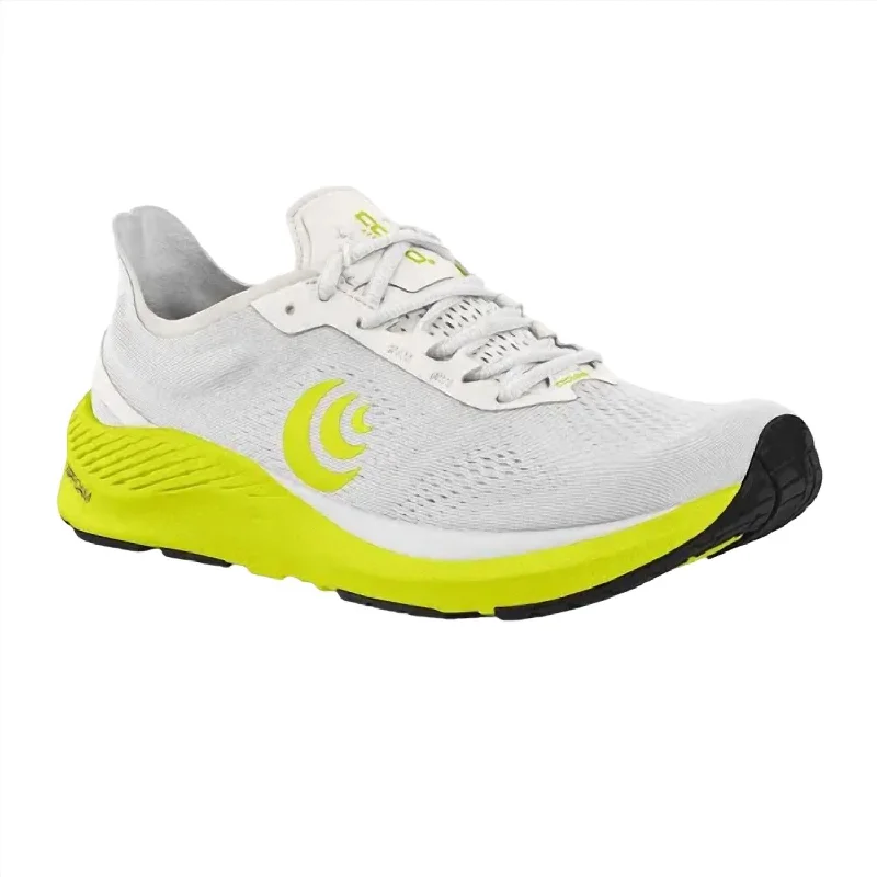 Fashionable Silhouette Men's Cyclone Running Shoes - Medium Width In White,lime