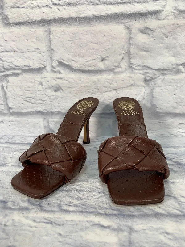 Glam Statement Brown Sandals Heels Stiletto Vince Camuto, Size 7.5