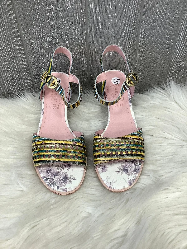 Elegant Accents Pink Sandals Heels Block Spring Step, Size 10.5