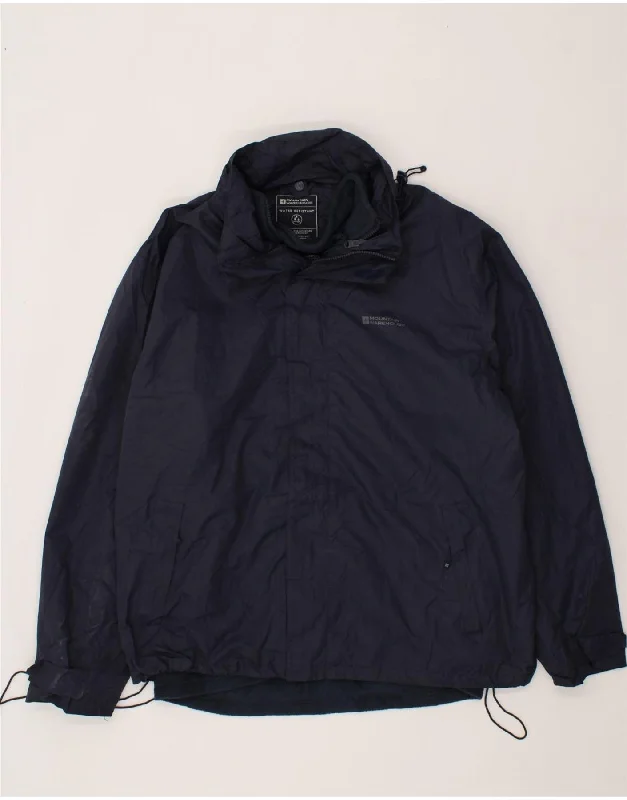 MOUNTAIN WAREHOUSE Mens Rain Jacket UK 42 XL Navy Blue Polyester