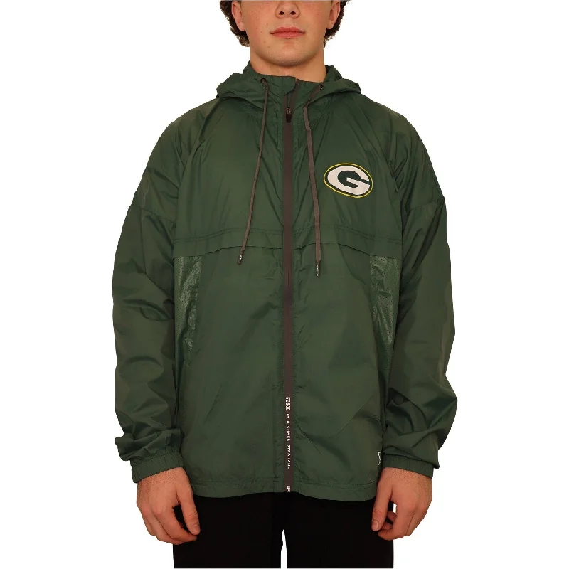 G-III Sports Mens Green Bay Packers Windbreaker Jacket, Green, Large