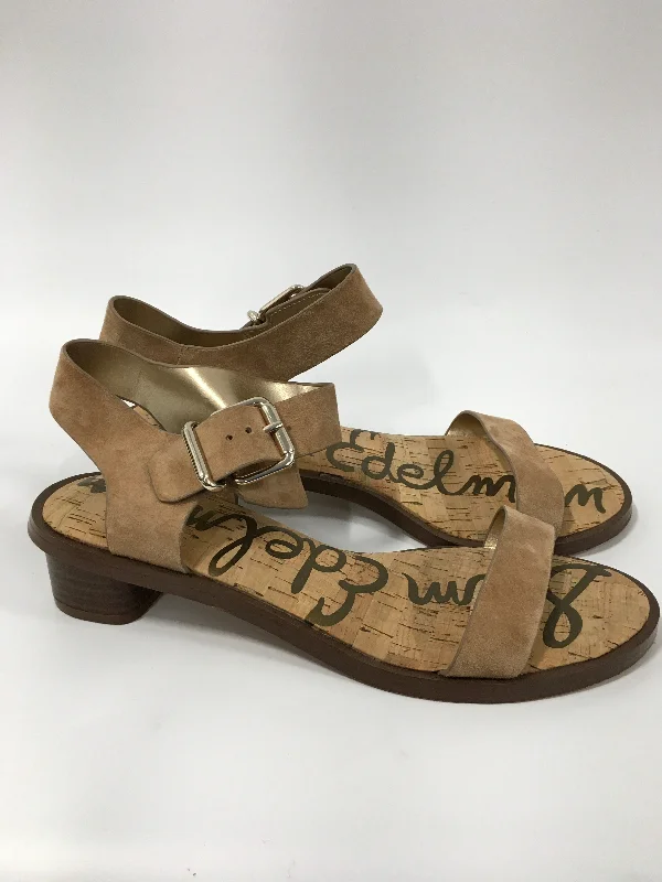 Artisanal Quality Brown Sandals Heels Block Sam Edelman, Size 9.5