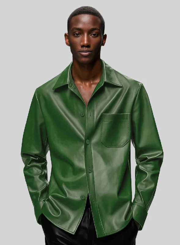 Galactic Brazil Green Leather Shirt