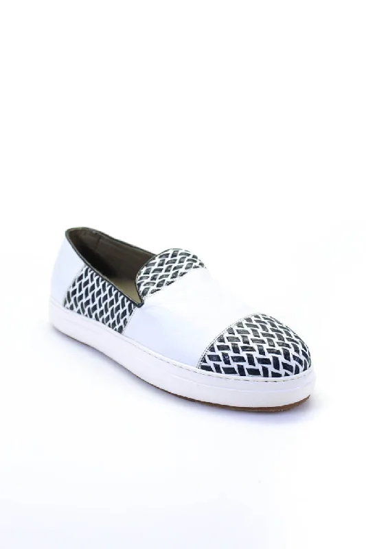Trendy Look Tardini  Mens Slip On Alligator Leather Shoes White Black
