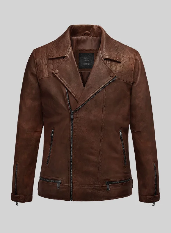 Emberstrike Spanish Brown Biker Leather Jacket