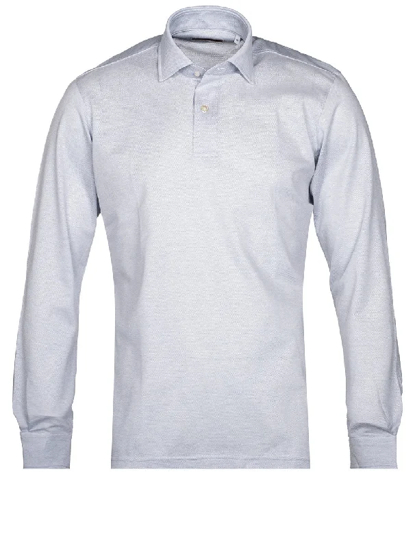 Long Sleeve Polo Shirt Grey