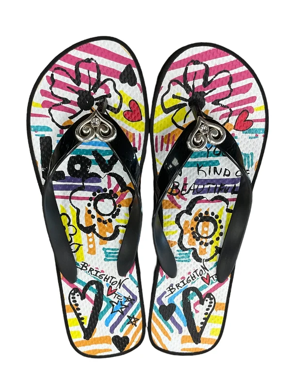 Elegant Accents Multi-colored Sandals Flip Flops Brighton, Size 8