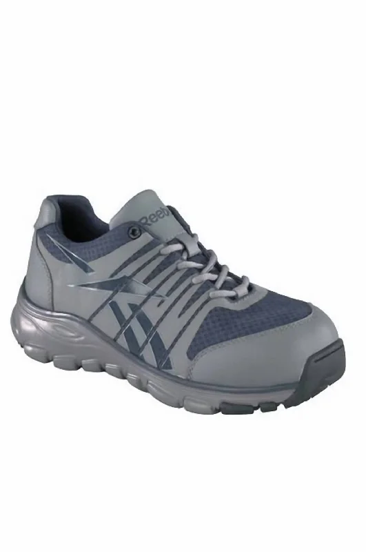 Luxe Sensation Men's Arion Composite Toe Athletic Work Shoe - Wide Width In Blue/grey Luxe Sensation Men's Arion Composite Toe Athletic Work Shoe - Wide Width In Blue/grey