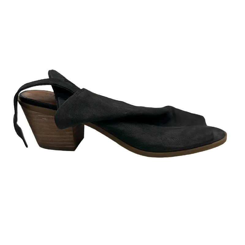 Fashion Innovation BLACK LUCKY BRAND SANDALS HEELS BLOCK, Size 8