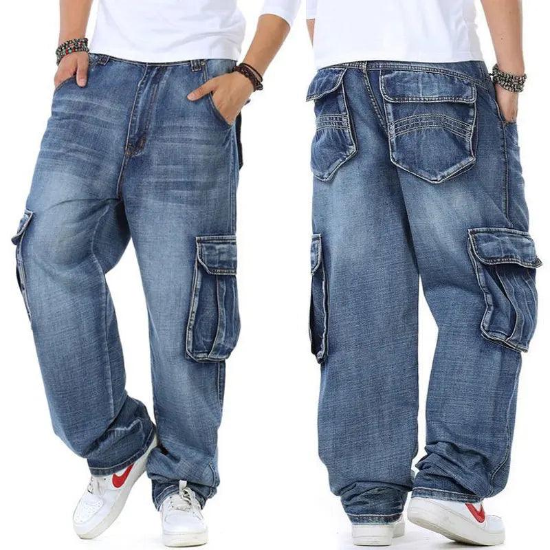 Straight Cargo Pocket Baggy Jeans