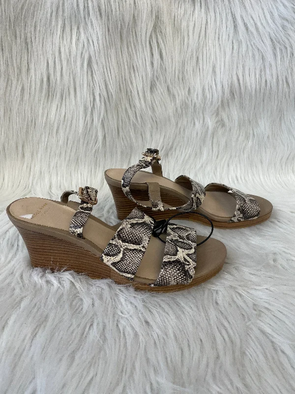 Bold Flair Snakeskin Print Sandals Heels Wedge Cole-haan, Size 6.5