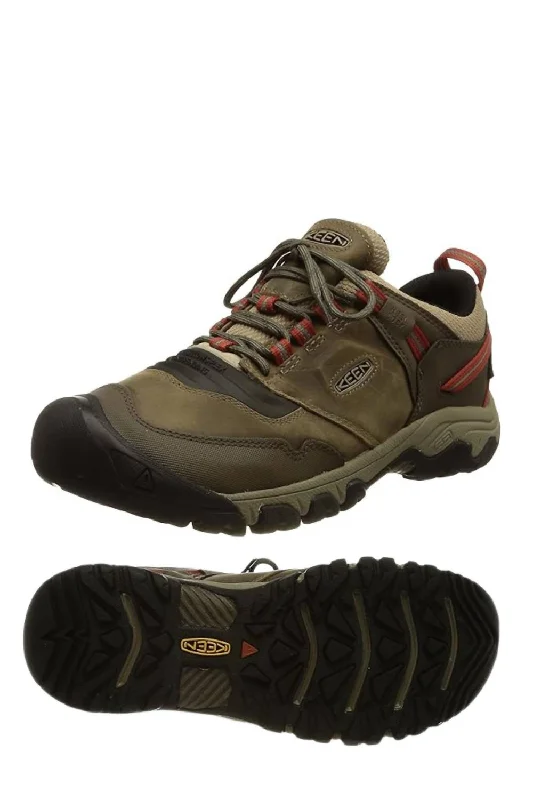Soft Elegance Men's Ridge Flex Waterproof Hiking Shoes In Timberwolf/ketchup