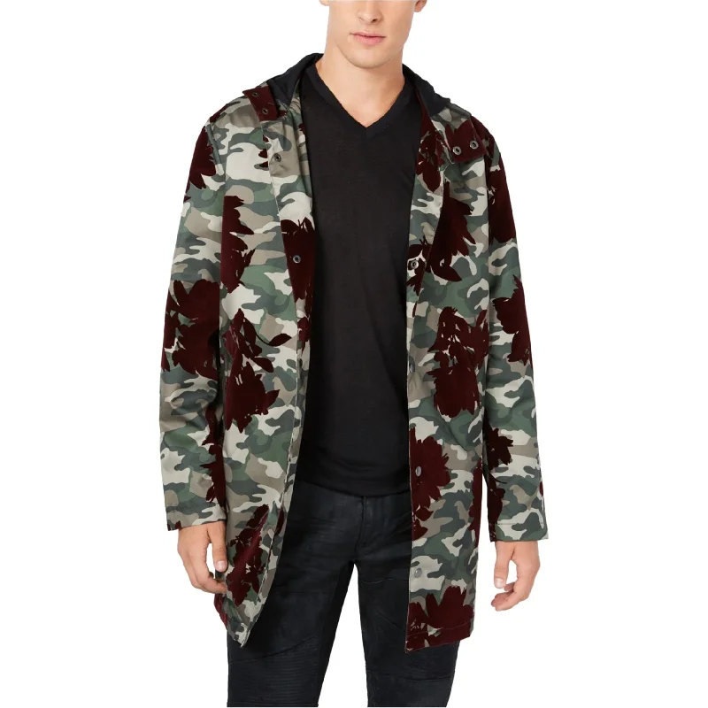 I-N-C Mens Flocked Parka Coat