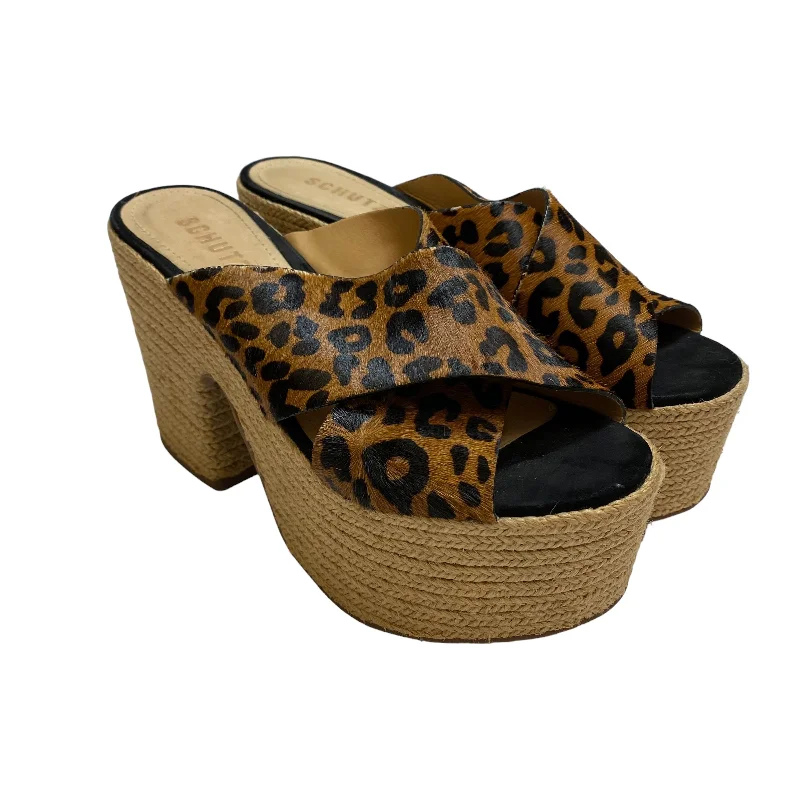 Artisanal Quality Animal Print Sandals Heels Block Cmb, Size 7.5