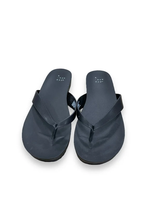 Glam Statement Black Sandals Flip Flops A New Day, Size 7.5